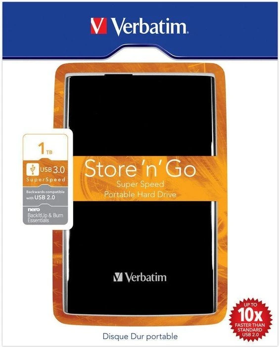 Verbatim Store 'n' Go Portable, schwarz, 1TB, USB 3.0 Micro-B