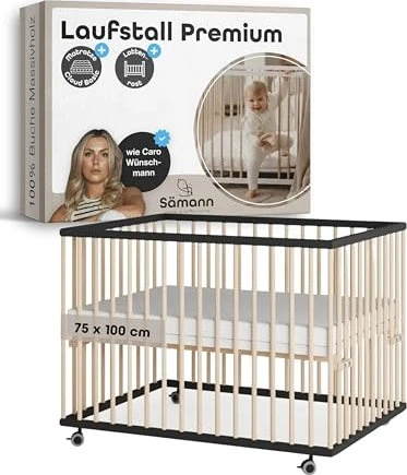 Sämann Laufgitter Premium Kollektion inkl. Laufgittereinlage Cloud Basic 72x101cm schwarz/natur