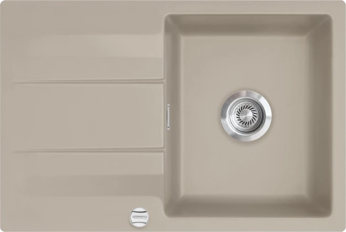 systemceram Genea 75 F Einbau Becken reversibel mit Ablauffernbedienung fango