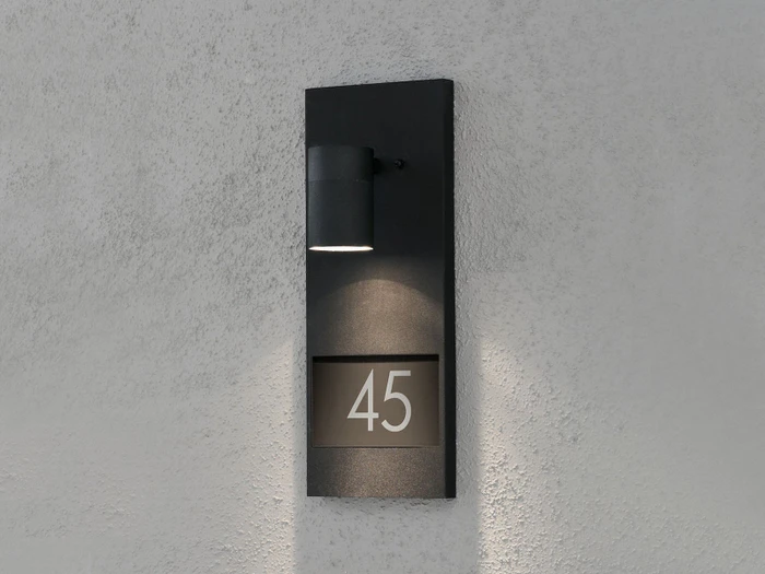 Konstsmide Modena GU10 35W 16cm Hausnummernleuchte 1-flammig schwarz