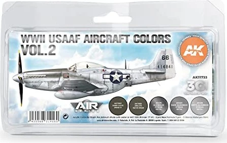 AK-Interactive 3rd Gen Acrylic Colors WWII USAAF Aircraft Colors Vol2 Farbset