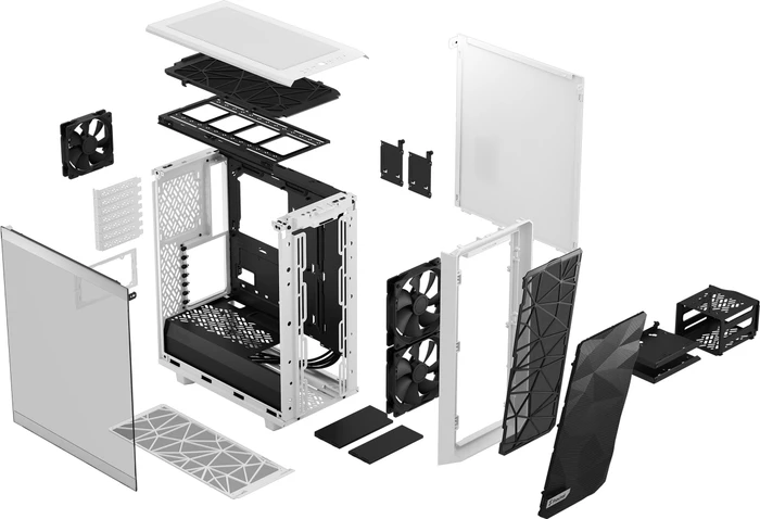 Fractal Design Meshify 2 Compact White TG Clear Tint, Glasfenster