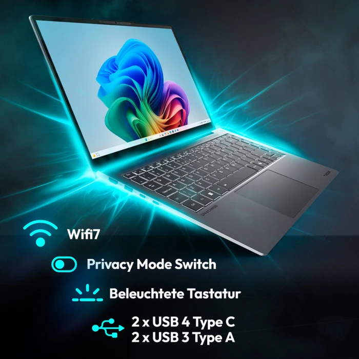 Medion SPRCHRGD 14 S2, Core Ultra 7 258V, 32GB RAM, 1TB SSD, DE