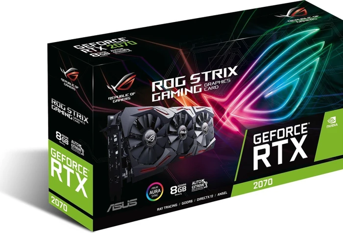 ASUS ROG Strix GeForce RTX 2070, ROG-STRIX-RTX2070-8G-GAMING, 8GB GDDR6, 2x HDMI, USB-C, 2x DP