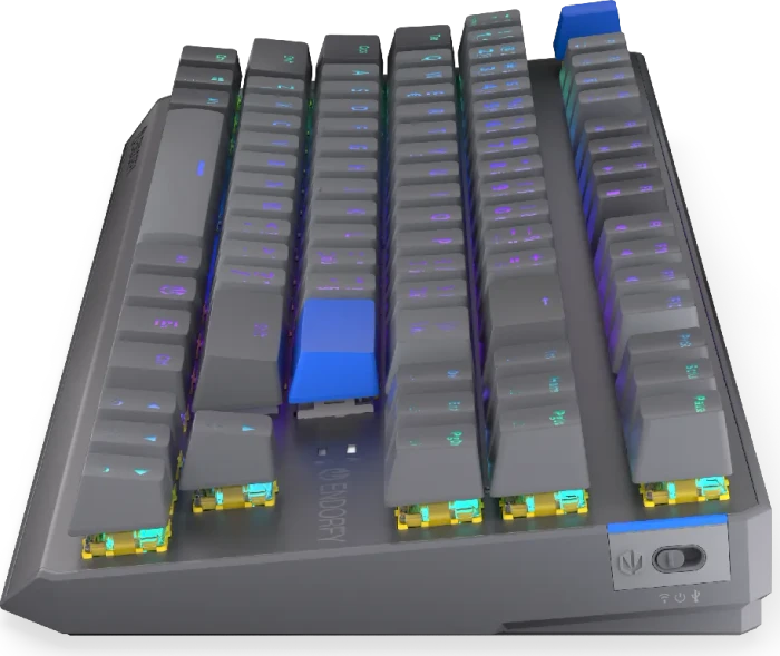 Endorfy Thock V2 TKL Wireless, PBT, grau, LEDs RGB, hot-swap, Endorfy YELLOW, USB/Bluetooth, CZ/SK