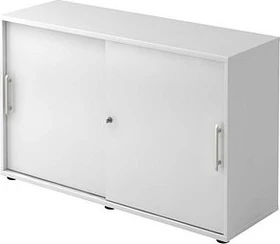 Hammerbacher Schiebetürenschrank 2OH V1752S, Relinggriff, weiß/weiß, Aktenschrank