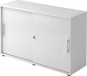 Hammerbacher Schiebetürenschrank 2OH V1752S, Relinggriff, weiß/weiß, Aktenschrank