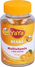YaYa Beans Multivitamin + Zink und Jod Orange Kaudragees zuckerfrei, 90 Stück