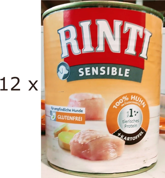 Finnern Rinti Sensible Huhn und Kartoffel, 9.60kg (12x 800g)