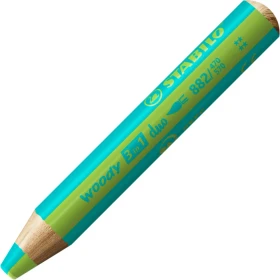 STABILO Woody 3in1 Duo Wachsmalstift hellgrün/türkis