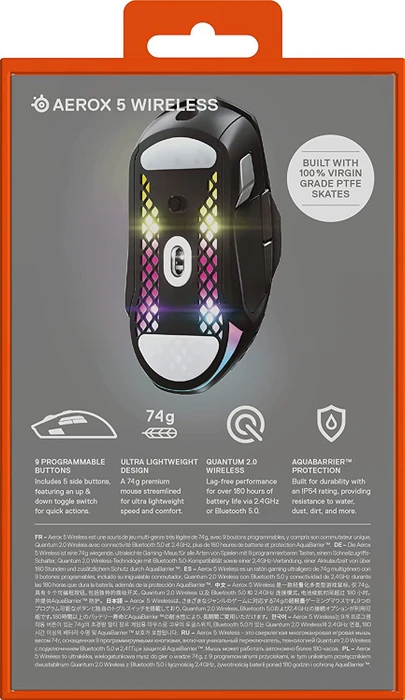 SteelSeries Aerox 5 Wireless schwarz, USB/Bluetooth