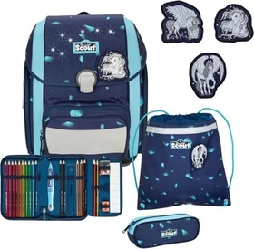 Scout Genius Exklusiv LED Pegasus Schultaschen-Set, 4-tlg.