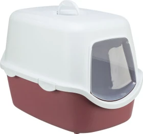 Trixie Katzentoilette Vico, mit Haube, altrosa/weiß