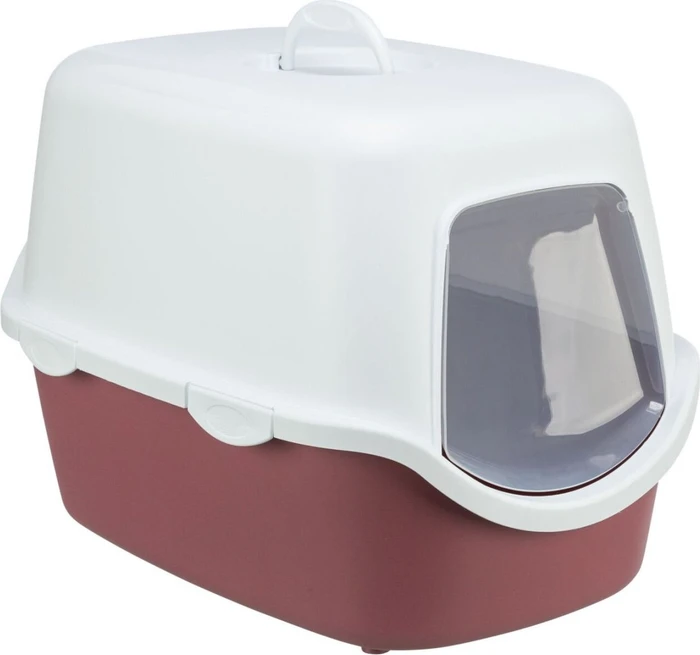 Trixie Katzentoilette Vico, mit Haube, altrosa/weiß