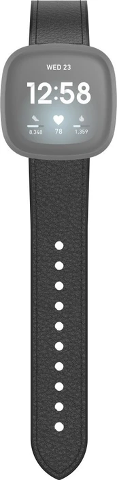Hama Ersatzarmband Leder/Silikon 22mm für Fitbit Versa 3/Sense schwarz