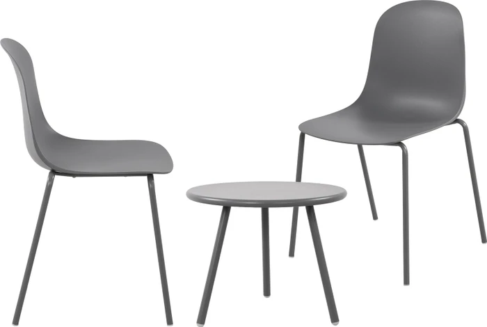 CLP Berdin Gartenmöbel-Set dunkelgrau, 3-tlg.