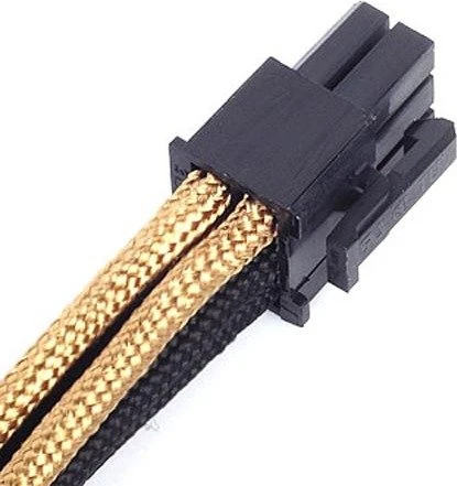 SilverStone PP07-IDE6BG, 6-Pin PCIe Verlängerung 250mm, sleeved schwarz/gold