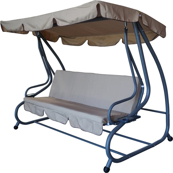 Degamo Miami Hollywoodschaukel 4-Sitzer grau/creme