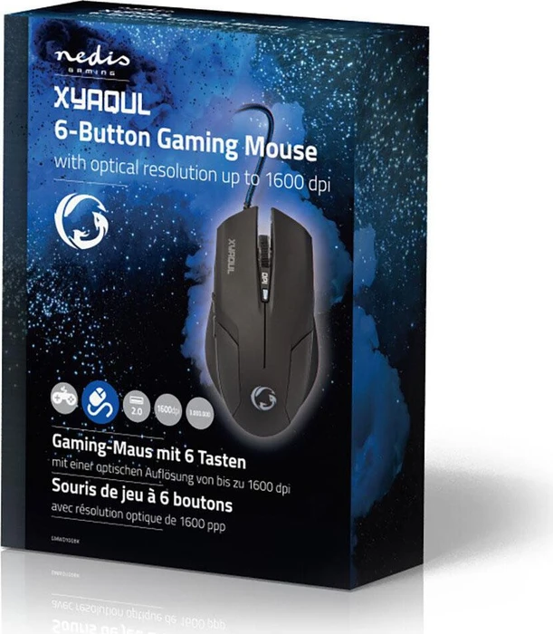 Nedis Xyaqul Gaming Mouse, schwarz, USB
