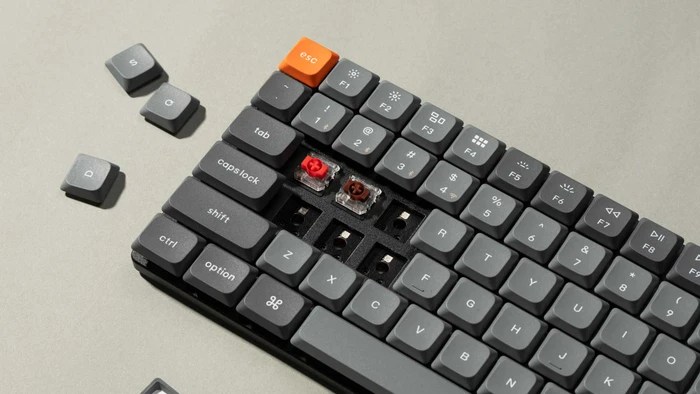 Keychron K3 Max, grau, LEDs RGB, hot-swap, Gateron LOW PROFILE 2.0 RED, USB/Bluetooth, US