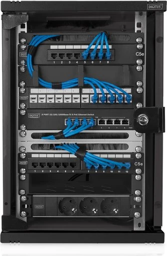 Digitus Professional DN-10 10" Wandschrank 9HE, Sicherheitsglastür, IP2X, schwarz, 300mm tief
