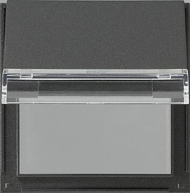 Gira TX_44 Adapterrahmen mit Klappdeckel und Beschriftungsfeld, anthrazit