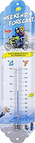 Nostalgic Art Retro Thermometer MOTOmania Weekend Forecast, analog