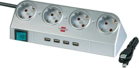 Brennenstuhl Desktop-Power mit Schalter und USB-Hub 2.0, 4-fach, 1.8m