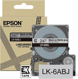 Epson LK-6ABJ Beschriftungsband, 24mm, schwarz/mattgrau