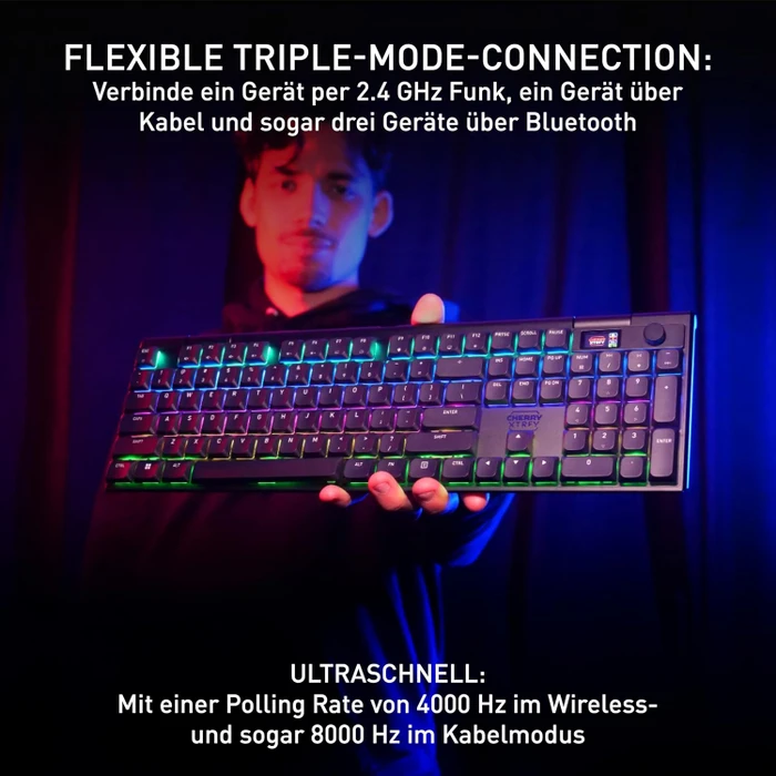 Cherry MX 10.1 Wireless, schwarz, MX LOW PROFILE 2.0 RED, USB/Bluetooth, DE