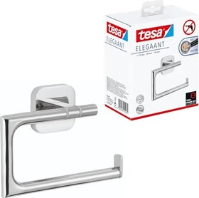 tesa Elegaant Toilettenpapierhalter ohne Deckel inkl. Klebelösung chrom