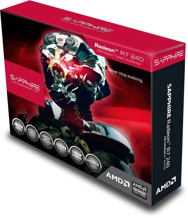 Sapphire Radeon R7 240, 4GB DDR3, VGA, DVI, HDMI, lite retail