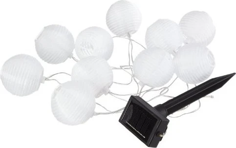 Best Season White Ball Solar Lampion Gartenleuchte 10-flammig weiß