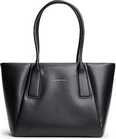 Tommy Hilfiger Essential Metallic-Logo Tote Shopper schwarz