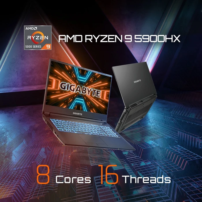 GIGABYTE A5, Ryzen 5 5600H, 16GB RAM, 512GB SSD, GeForce RTX 3060, DE