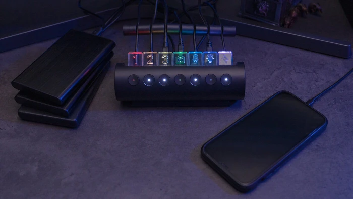 Streamplify Hub CTRL 7 RGB USB-Hub, 7x USB-A 3.0, USB-A 3.0 [Buchse]