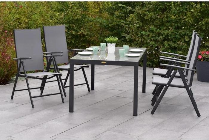 Merxx Amalfi Gartenmöbel-Set grau, 5-tlg.