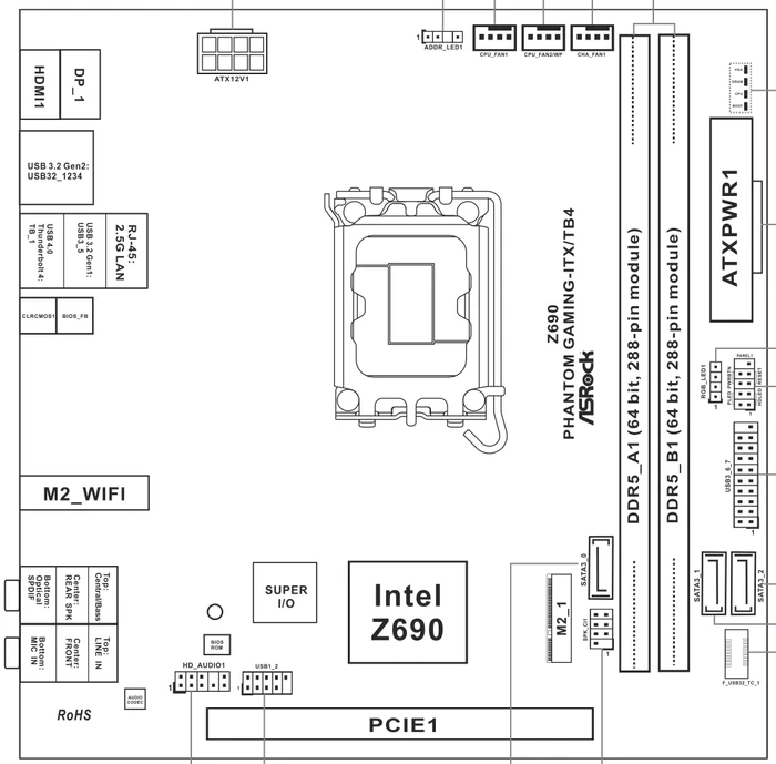 ASRock Z690 Phantom Gaming-ITX/TB4 (Intel 1700)