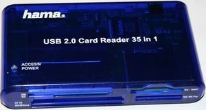 Hama USB 2.0 30 in 1 CardReaderWriter Kartenleser 35-in-1 CF I II MS PRO Microdrive MMC SD SM Duo xD RS-MMC (55348)
