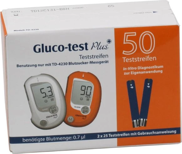 Aristo Pharma Gluco-Test Plus Blutzucker-Teststreifen, 50 Stück