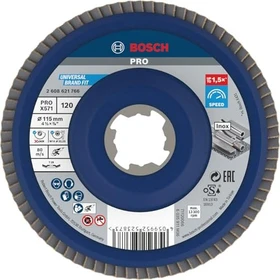 Bosch Professional X-LOCK X571 Best for Metal Fächerschleifscheibe gekröpft K120, 115x22.23mm, 1 Stück