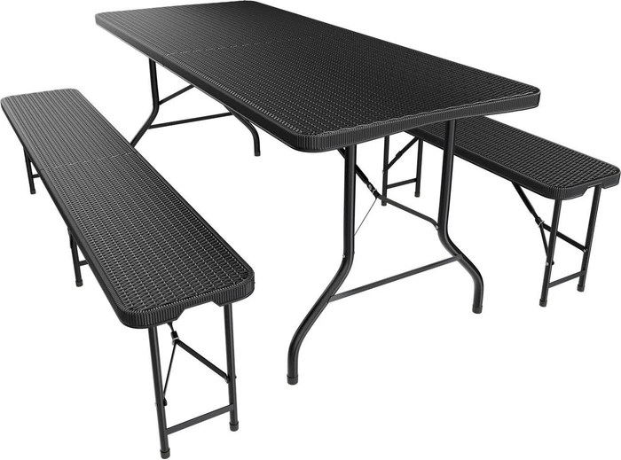 Juskys Amberg Bierzeltgarnitur Gartenmöbel-Set, 3-tlg.