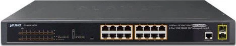 Planet GS-4210 Rackmount Gigabit Managed Switch, 16x RJ-45, 2x SFP, 220W PoE+