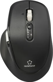 Renkforce RF-WM-220 Wireless Ergonomic Mouse mit zwei Scrollrädern schwarz, USB/Bluetooth (RF-6857524)