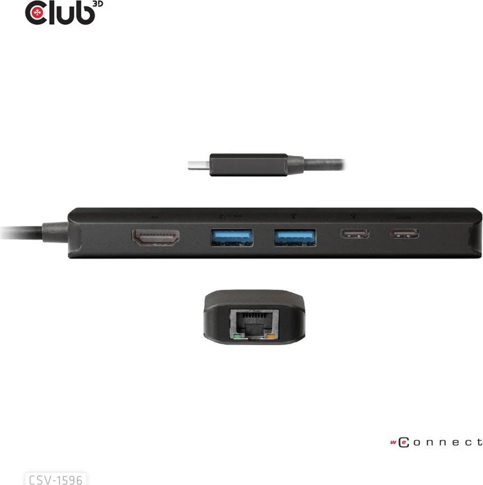 Club 3D 6in1 Hub, USB-C 3.0 [Stecker]