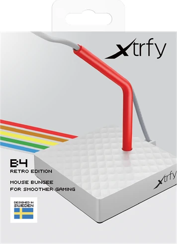 Xtrfy B4 Mouse Bungee Retro Edition, Mauskabelhalterung, grau/rot/weiß