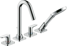 Hansgrohe Axor Citterio M 4-Loch Wannenrandarmatur mit Hebelgriffen und Rosetten chrom