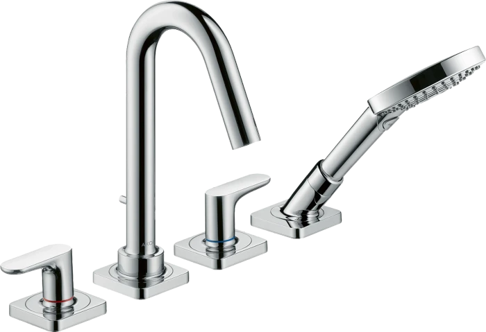 Hansgrohe Axor Citterio M 4-Loch Wannenrandarmatur mit Hebelgriffen und Rosetten chrom