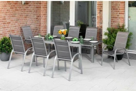 Merxx Amalfi di lusso Gartenmöbel-Set diamantbraun, 9-tlg.