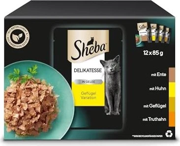 Sheba Delikatesse in Gelee, Geflügel Variation, 1.02kg (12x 85g)